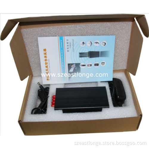 3g Wifi Gps Signal Jammer Shield With 5 Antenna , 10m Jamming Range
